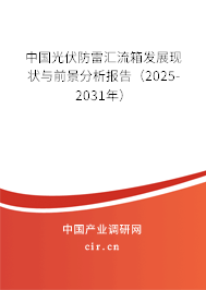 中國光伏防雷匯流箱發(fā)展現(xiàn)狀與前景分析報告（2025-2031年）