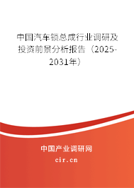 中國汽車鎖總成行業(yè)調(diào)研及投資前景分析報(bào)告（2025-2031年）