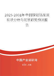 2025-2031年中國(guó)鎳錳鈷發(fā)展現(xiàn)狀分析與前景趨勢(shì)預(yù)測(cè)報(bào)告