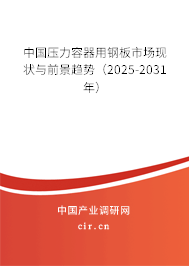 中國(guó)壓力容器用鋼板市場(chǎng)現(xiàn)狀與前景趨勢(shì)（2025-2031年）
