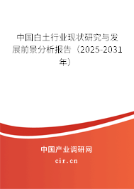 中國(guó)白土行業(yè)現(xiàn)狀研究與發(fā)展前景分析報(bào)告（2025-2031年）