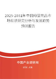 2025-2031年中國母嬰用品市場現(xiàn)狀研究分析與發(fā)展趨勢預(yù)測報告