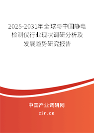 2025-2031年全球與中國(guó)靜電檢測(cè)儀行業(yè)現(xiàn)狀調(diào)研分析及發(fā)展趨勢(shì)研究報(bào)告