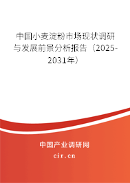 中國小麥淀粉市場現(xiàn)狀調(diào)研與發(fā)展前景分析報告（2025-2031年）