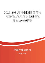 2025-2031年中國(guó)固體廢棄物處理行業(yè)發(fā)展現(xiàn)狀調(diào)研與發(fā)展趨勢(shì)分析報(bào)告