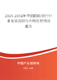 2025-2031年中國國有銀行行業(yè)發(fā)展調(diào)研與市場前景預(yù)測報告