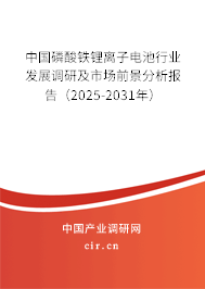 中國磷酸鐵鋰離子電池行業(yè)發(fā)展調(diào)研及市場前景分析報告（2025-2031年）