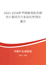 2025-2031年中國車載信息服務(wù)行業(yè)研究與發(fā)展前景預(yù)測報告