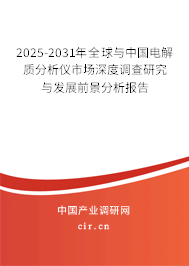 2025-2031年全球與中國(guó)電解質(zhì)分析儀市場(chǎng)深度調(diào)查研究與發(fā)展前景分析報(bào)告