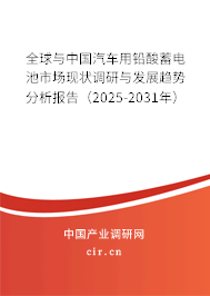 全球與中國汽車用鉛酸蓄電池市場現(xiàn)狀調(diào)研與發(fā)展趨勢分析報告（2025-2031年）