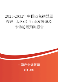 2025-2031年中國雙氟磺酰亞胺鋰（LiFSI）行業(yè)發(fā)展研及市場前景預測報告