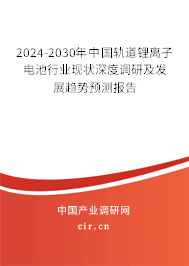 2024-2030年中國軌道鋰離子電池行業(yè)現(xiàn)狀深度調(diào)研及發(fā)展趨勢預(yù)測報(bào)告