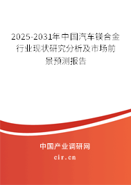 2025-2031年中國(guó)汽車鎂合金行業(yè)現(xiàn)狀研究分析及市場(chǎng)前景預(yù)測(cè)報(bào)告