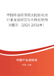 中國(guó)非晶硅薄膜太陽(yáng)能電池行業(yè)發(fā)展研究與市場(chǎng)前景預(yù)測(cè)報(bào)告（2025-2031年）