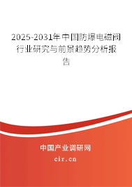 2025-2031年中國防爆電磁閥行業(yè)研究與前景趨勢分析報告