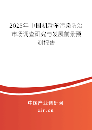 2025年中國機動車污染防治市場調(diào)查研究與發(fā)展前景預(yù)測報告