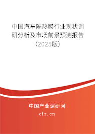 中國汽車隔熱膜行業(yè)現(xiàn)狀調(diào)研分析及市場前景預(yù)測報(bào)告（2025版）