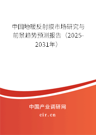 中國(guó)地暖反射膜市場(chǎng)研究與前景趨勢(shì)預(yù)測(cè)報(bào)告（2025-2031年）