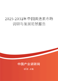 2025-2031年中國(guó)黃連素市場(chǎng)調(diào)研與發(fā)展前景報(bào)告