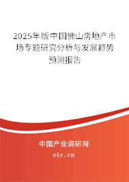 2025年版中國佛山房地產(chǎn)市場(chǎng)專題研究分析與發(fā)展趨勢(shì)預(yù)測(cè)報(bào)告